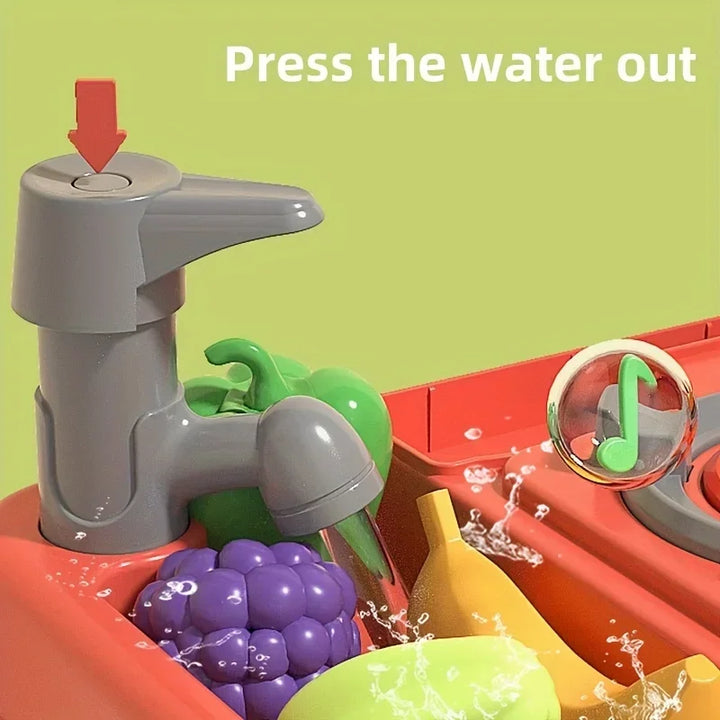 Kids Interactive Kitchen Play Set - Realistic Cooking Toys with Light &amp; Sound for Ages 3+, Fun Gift for Boys &amp; Girls