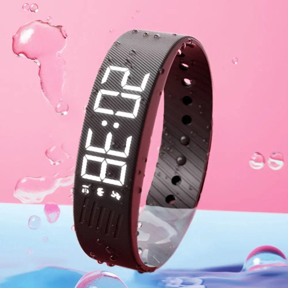LED Digital Alarm Clock Bracelet Wristband Pedometer Waterproof Vibrating Alarm Summer 2026 Gift