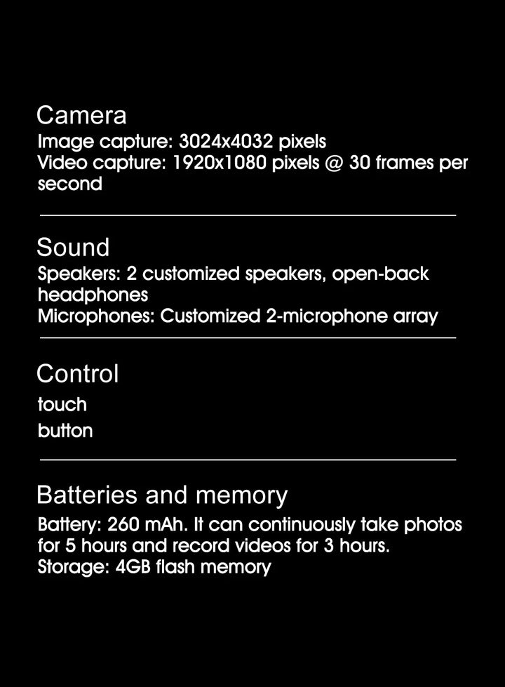 Smart AI Camera Glasses Bluetooth Call Voice Assistant
