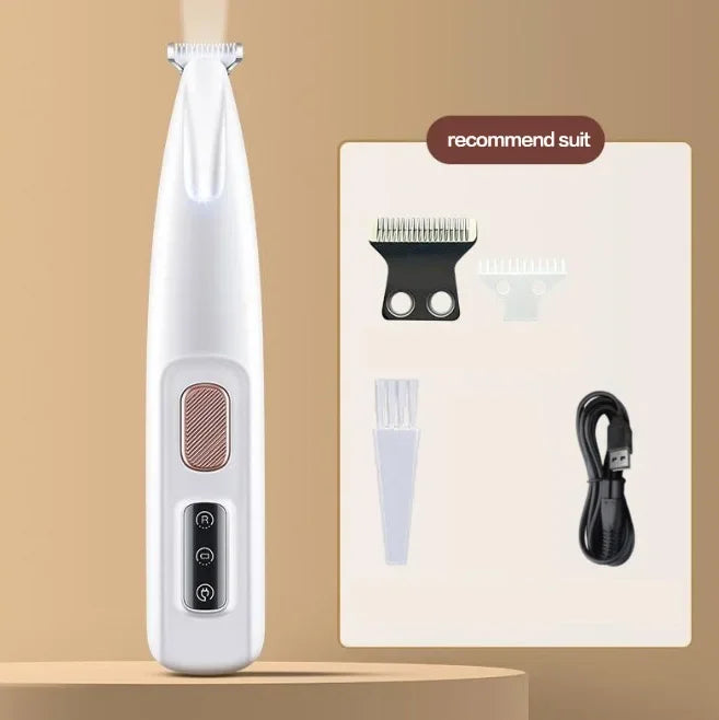 Waterproof Dog Paw Trimmer with LED Light – 18mm Wide Blade LED Display Pet Grooming Clipper 2026
