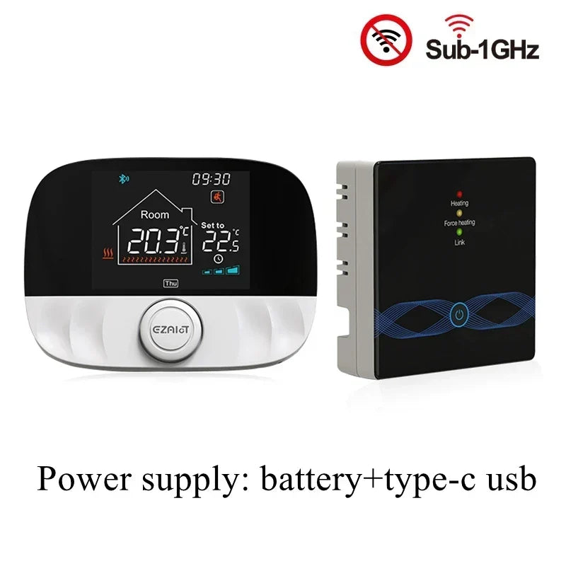 Smart Thermostat Wireless RF433 Floor Heating Control For Gas Boiler Tuya App USB Powered Fall 2025 Energy Saving