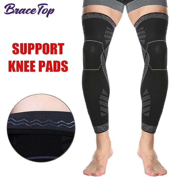 Full Leg Compression Sleeve Long Knee Support for Cycling Hiking Basketball – Pair 2026