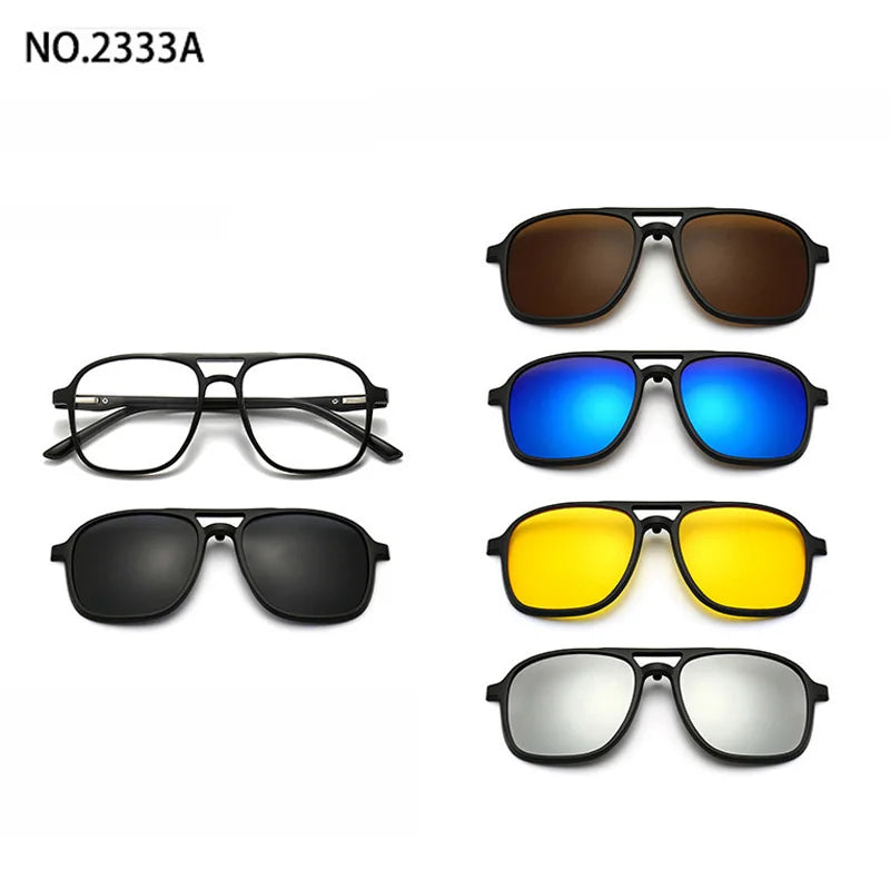 Magnetic Clip Sunglasses Interchangeable Lens Set 5 Lenses Polarized Prescription Ready Summer 2026 Gift