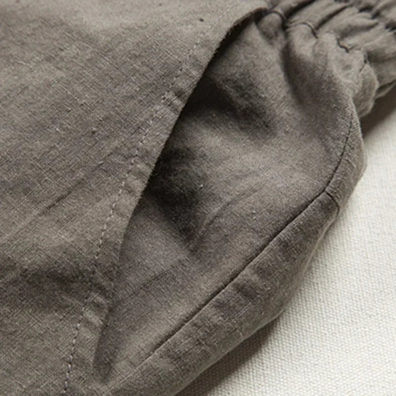 Linen Relaxed Pants for Men and Women, Breathable Flax Cotton Blend, Lightweight Casual and Formal Wear