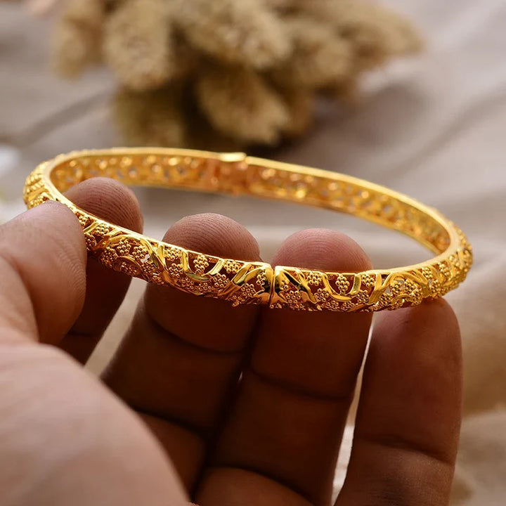 Gold Plated Bangles Luxury Arabic Wedding Bracelet