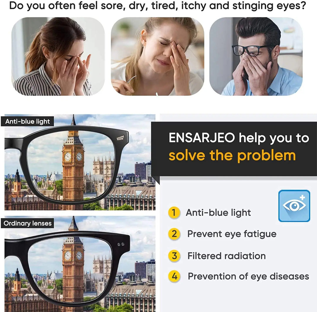 Blue Light Blocking Glasses Square Nerd Eyeglasses Back To School 2026 Reduces Eye Strain