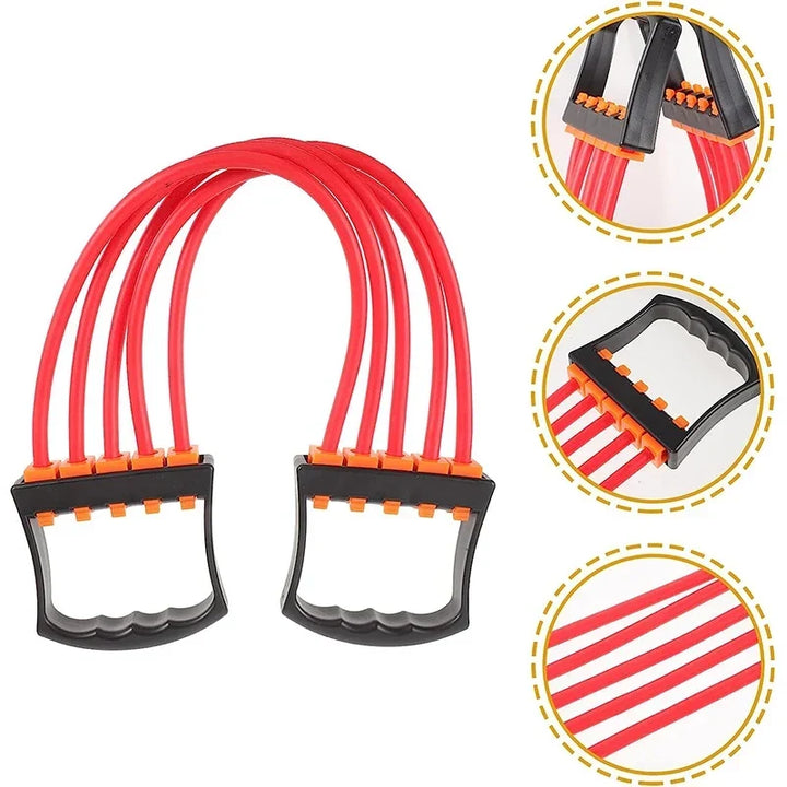 Rubber Tube Chest Expander Fitness Equipment - Adjustable Resistance for Arm &amp; Pectoral Training