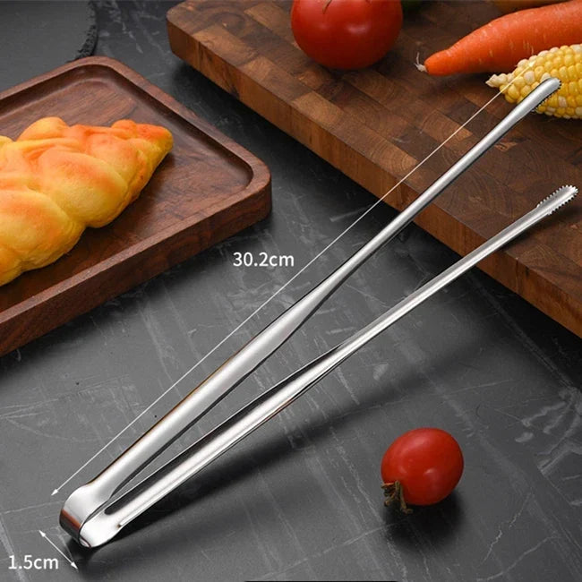 Stainless Steel BBQ Tongs Non-Slip Heat Resistant Grill Food Clip – Kitchen &amp; Outdoor 2026