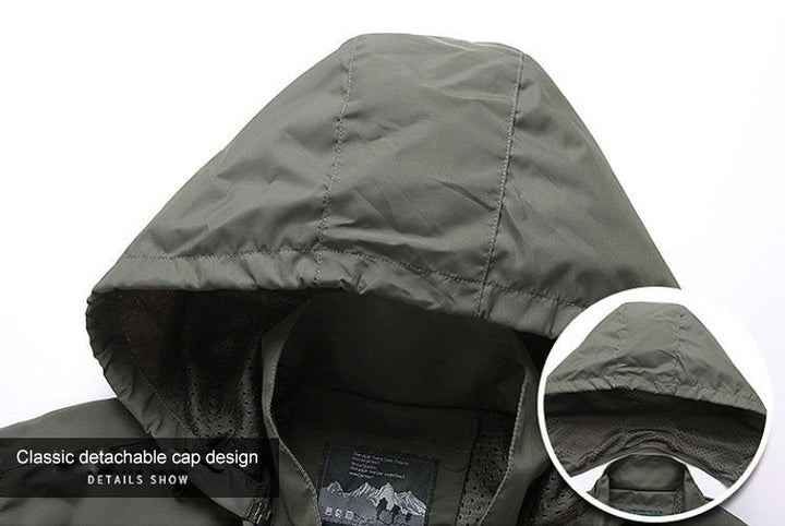 Waterproof Mens Tactical Jacket - Hooded, Lightweight