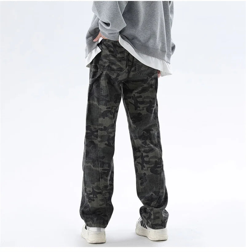 Oversized Men’s Cargo Jeans - Baggy Straight Denim Wear