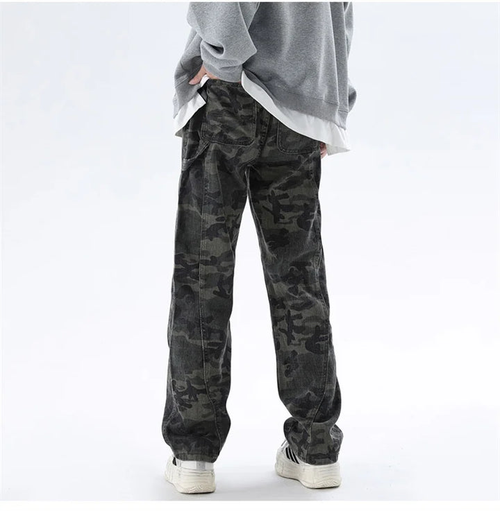 Oversized Men’s Cargo Jeans - Baggy Straight Denim Wear