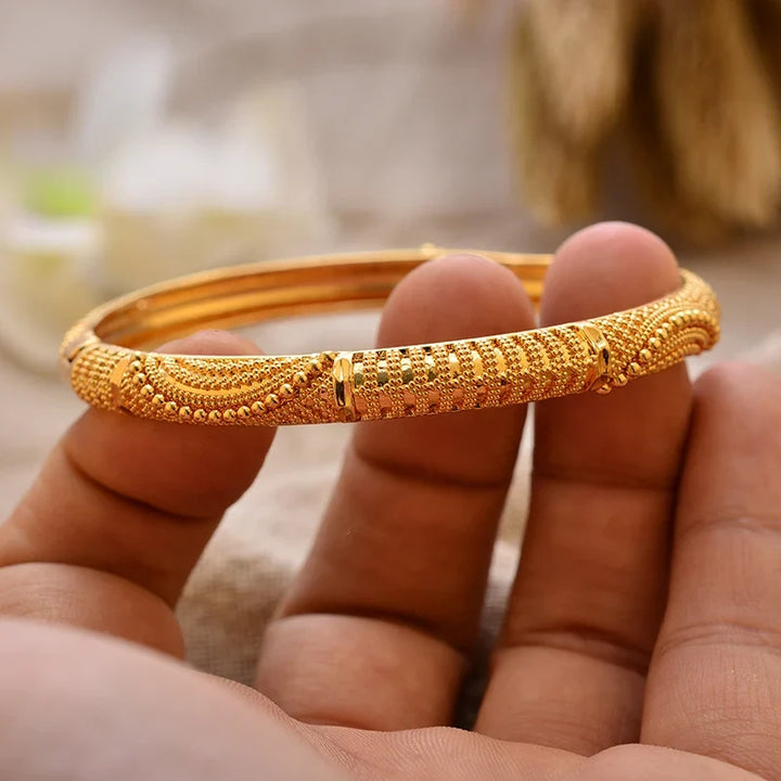 Gold Plated Bangles Luxury Arabic Wedding Bracelet