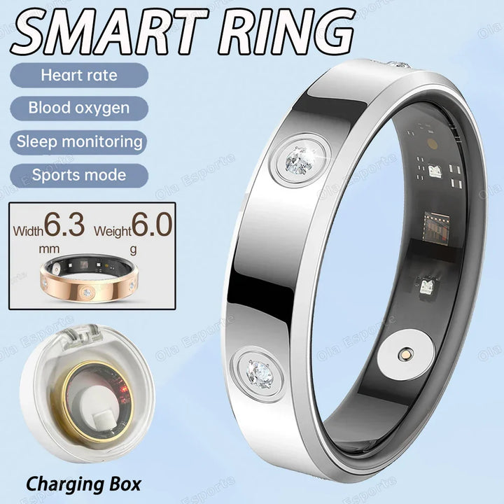 Smart Ring Health Tracker IP68 Waterproof Sleep Heart Rate Oxygen Monitor Fall 2025 Wellness Gift
