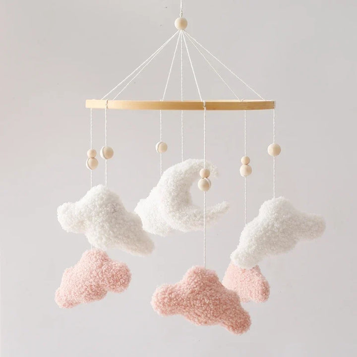 Wooden Crib Mobile Felt Bear Musical Newborn Sensory Toys