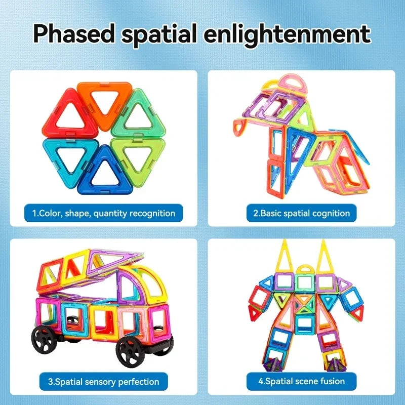 Magnetic Building Blocks Set for Kids, 30-168PCS Educational Magnetic Tiles for Creative Learning and Imaginative Play