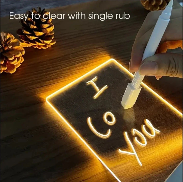 Creative LED Message Board Night Light - USB Doodle Lamp for Kids, A Fun Valentine&