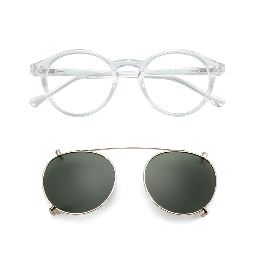 Clip On Sunglasses Retro Round Frames Anti Blue Light Polarizing Clip Ons Summer 2026