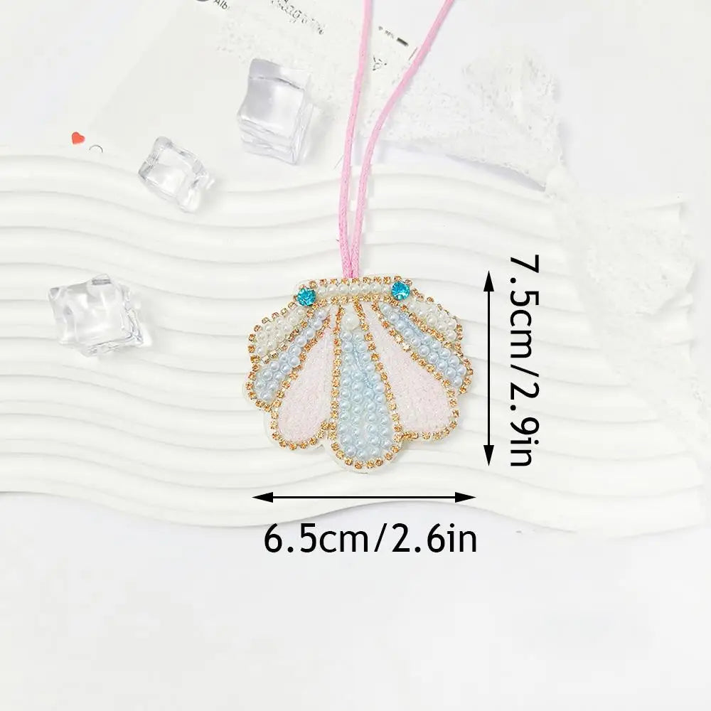 Coconut Tree Sequin Patch Keyring Bag Pendant Handmade