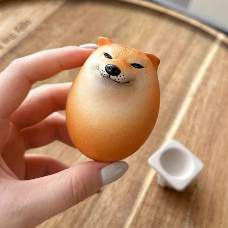 Soft Squeeze Shiba Inu Egg Shape Desk Decor - Fun Home Office Gift, Stress Relief Ornament