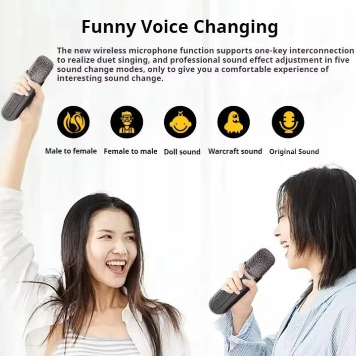 Bluetooth Speaker Karaoke System Portable Wireless 10W With 2 Microphones Outdoor Party Sound Fall 2025