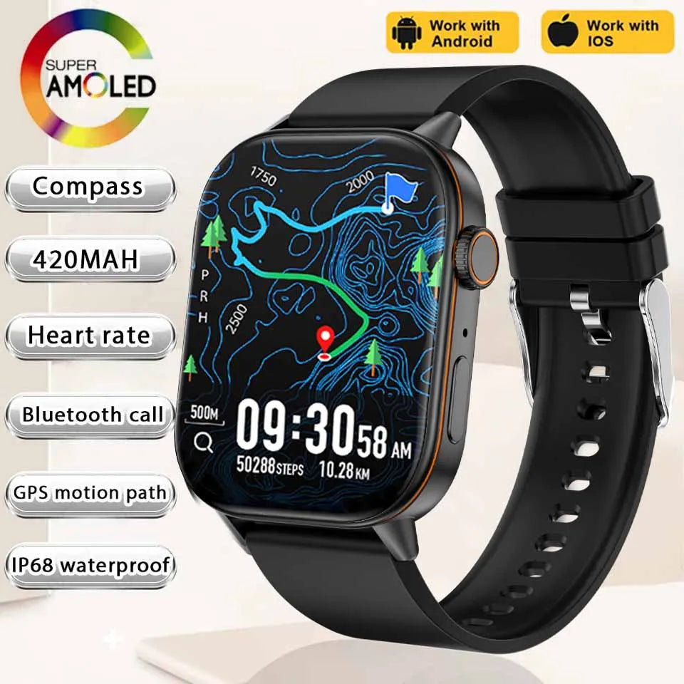 Smartwatch GPS 2.01 Inch AMOLED Display IP68 Waterproof Fitness Tracker for Active Living Fall 2025