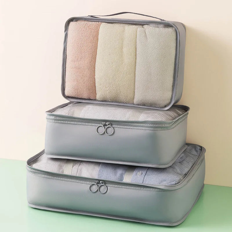 Travel Storage Bag Set - Large Capacity Luggage Organizer for Clothes and Shoes Packing