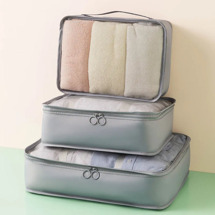 Travel Storage Bag Set - Large Capacity Luggage Organizer for Clothes and Shoes Packing
