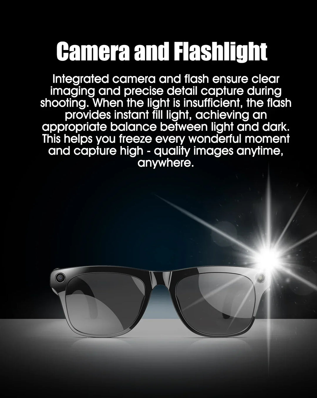 Smart AI Camera Glasses Bluetooth Call Voice Assistant