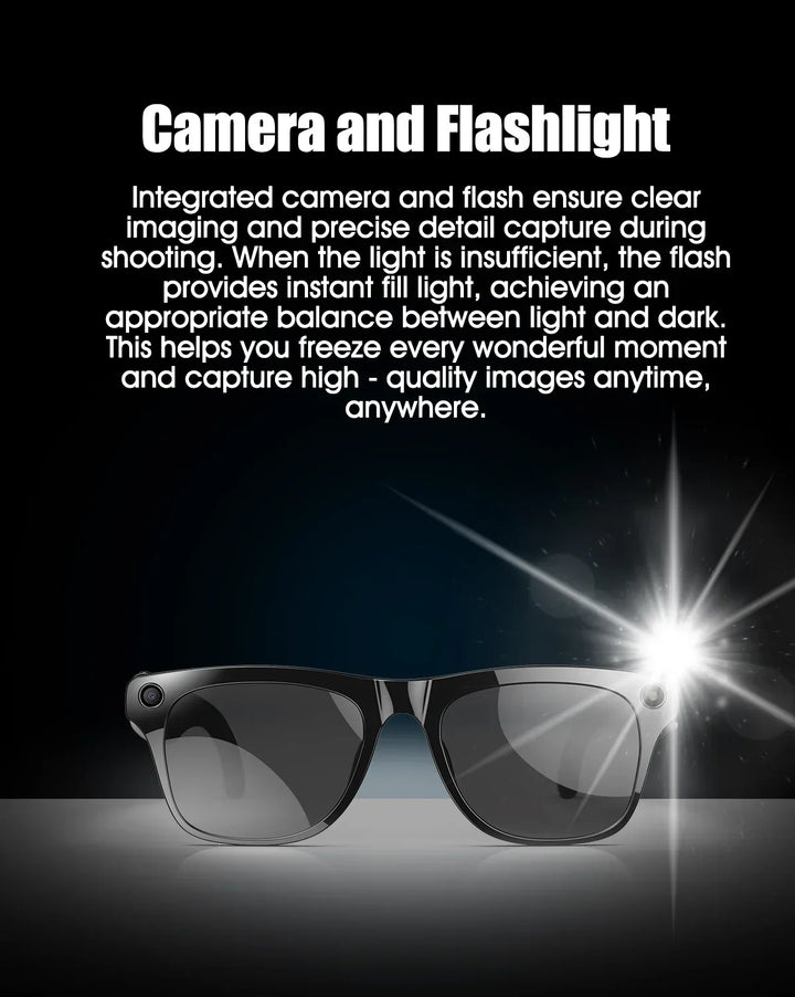Smart AI Camera Glasses Bluetooth Call Voice Assistant