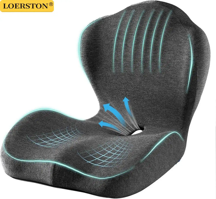 Memory Foam Seat Cushion – Ergonomic Lumbar Support for Office Chair and Car, Stress Relief