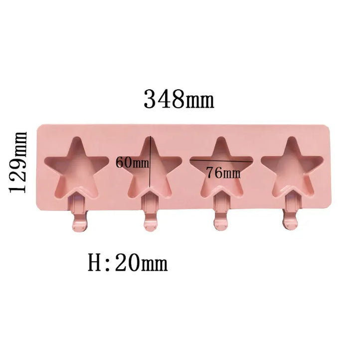 Star-Shaped Silicone Ice Cream Mold, Multi-Use Baking Tool for Ice Cream, Chocolate, Jelly, and Cake Pops