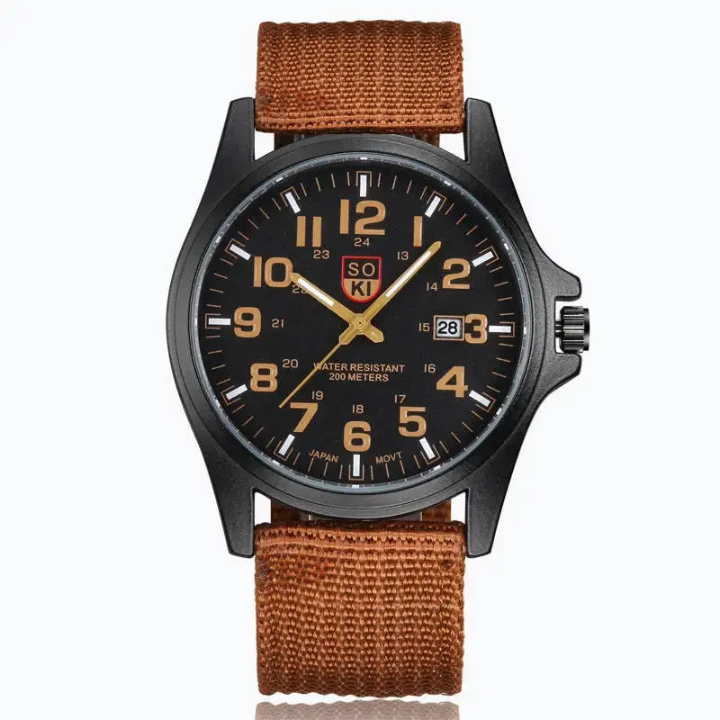 Watch Nylon Strap Quartz Military Style Durable