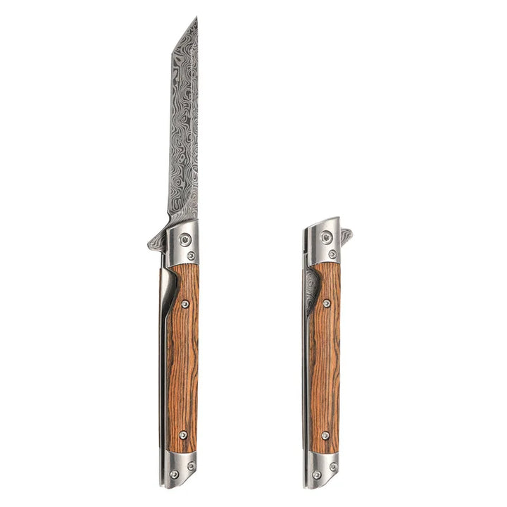 Damascus Pattern Folding Pocket Knife Stainless Steel – Outdoor Camping Multi-Purpose EDC 2026