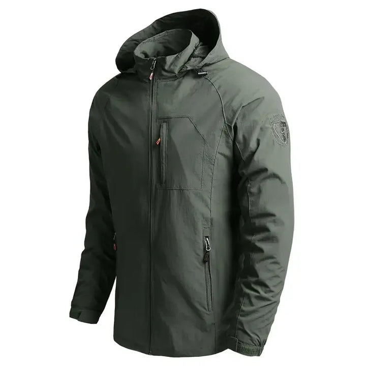 Waterproof Men Jacket- Hooded Windbreaker Polyester Camping