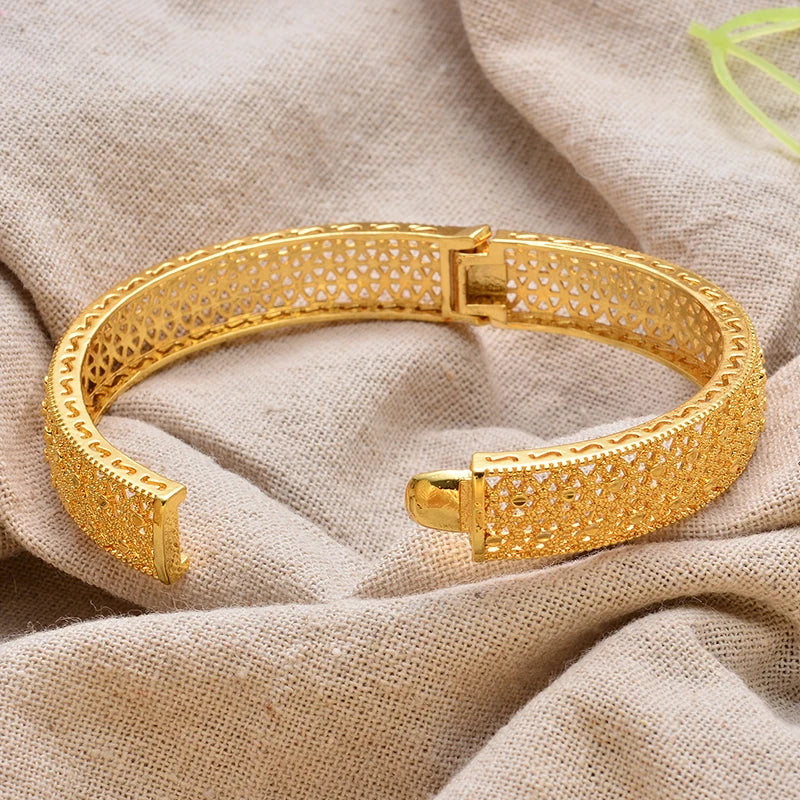 Gold Plated Bangles Luxury Arabic Wedding Bracelet
