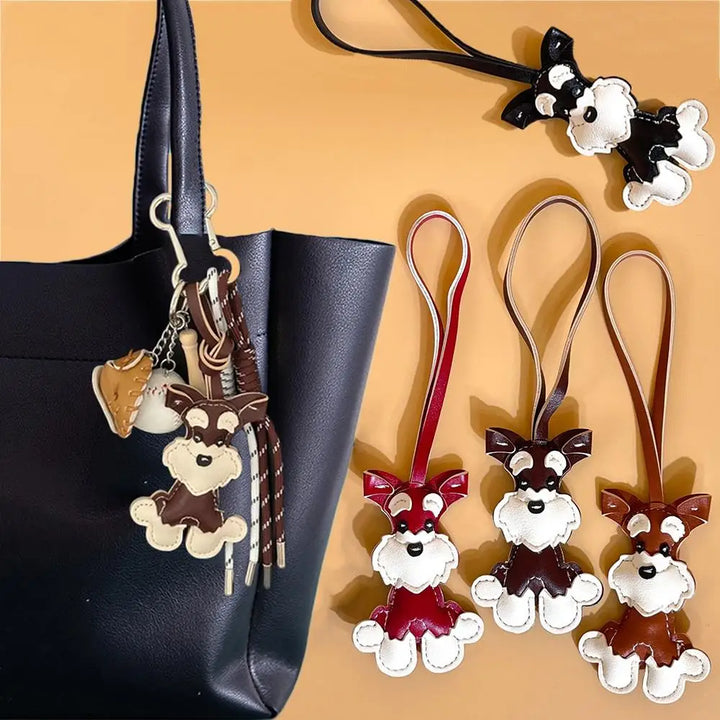 Bear Keychain PU Leather Mini Bag Charm Cute Gift Accessory
