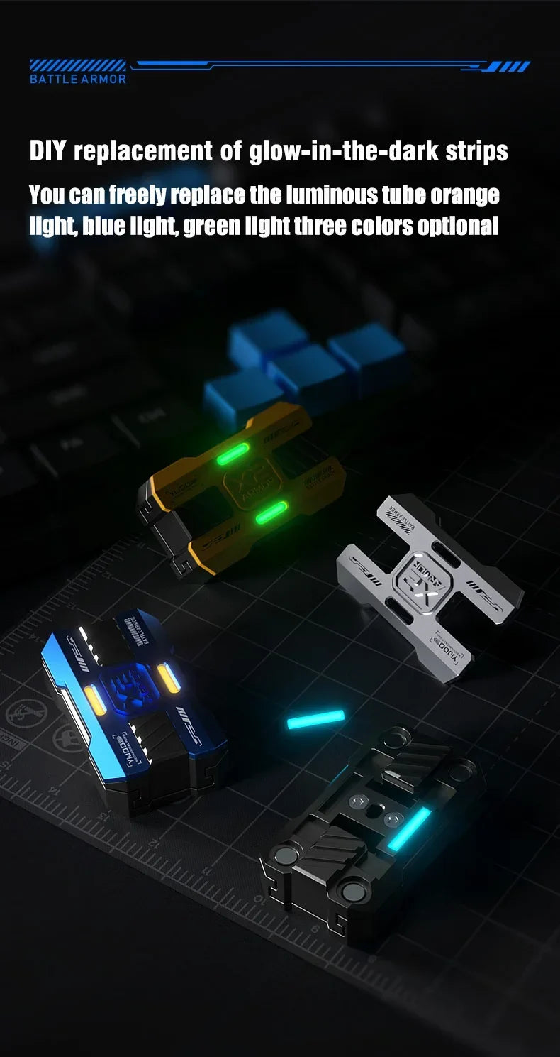 Luminous Push Slider Metal Fidget Toy EDC Stress Relief