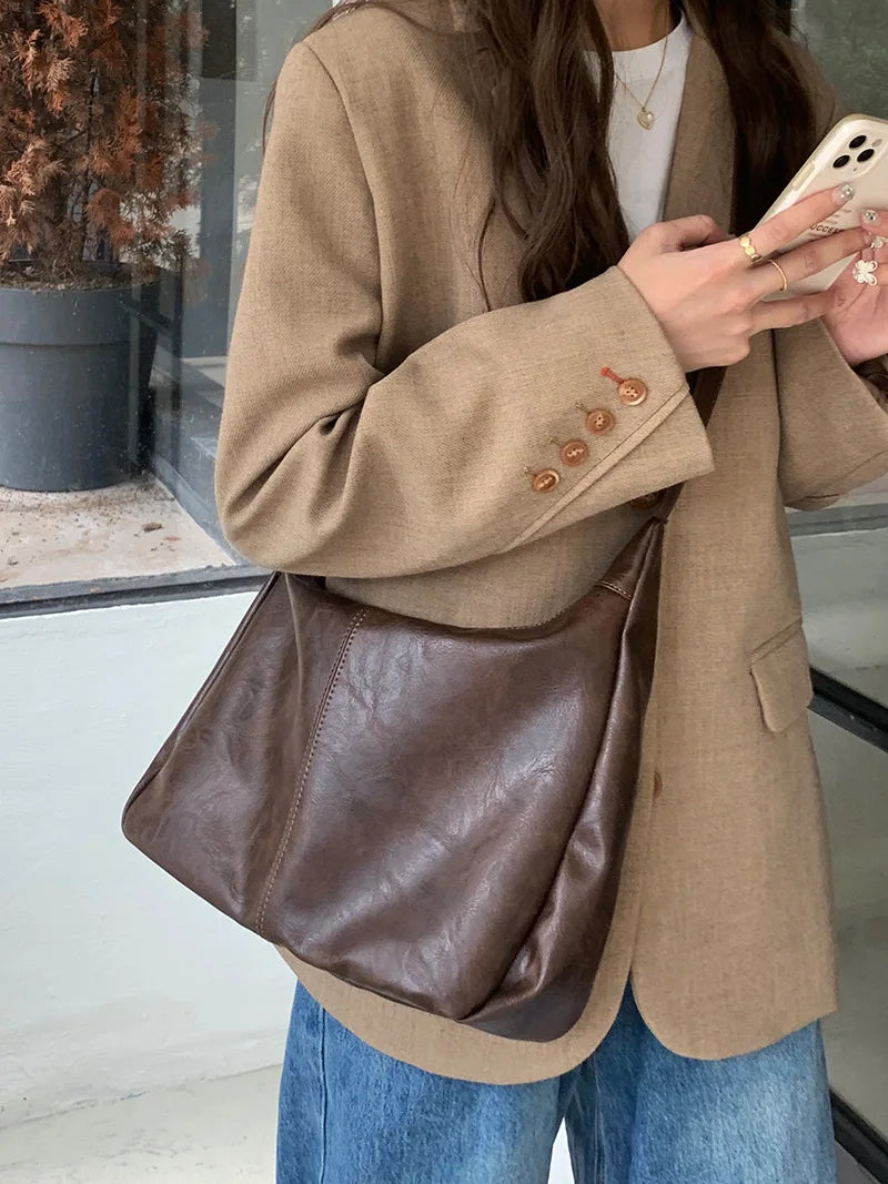 Soft Versatile Womens Hobo Bag - Slouchy, Faux Leather