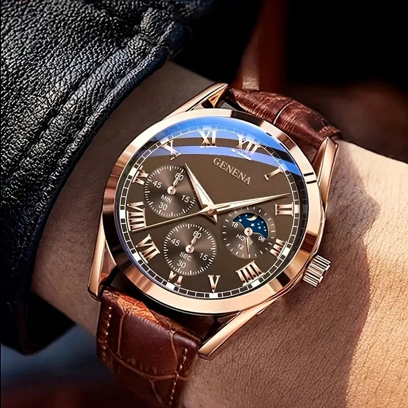Quartz Watch Leather Strap Dress Casual Fall 2025 Business