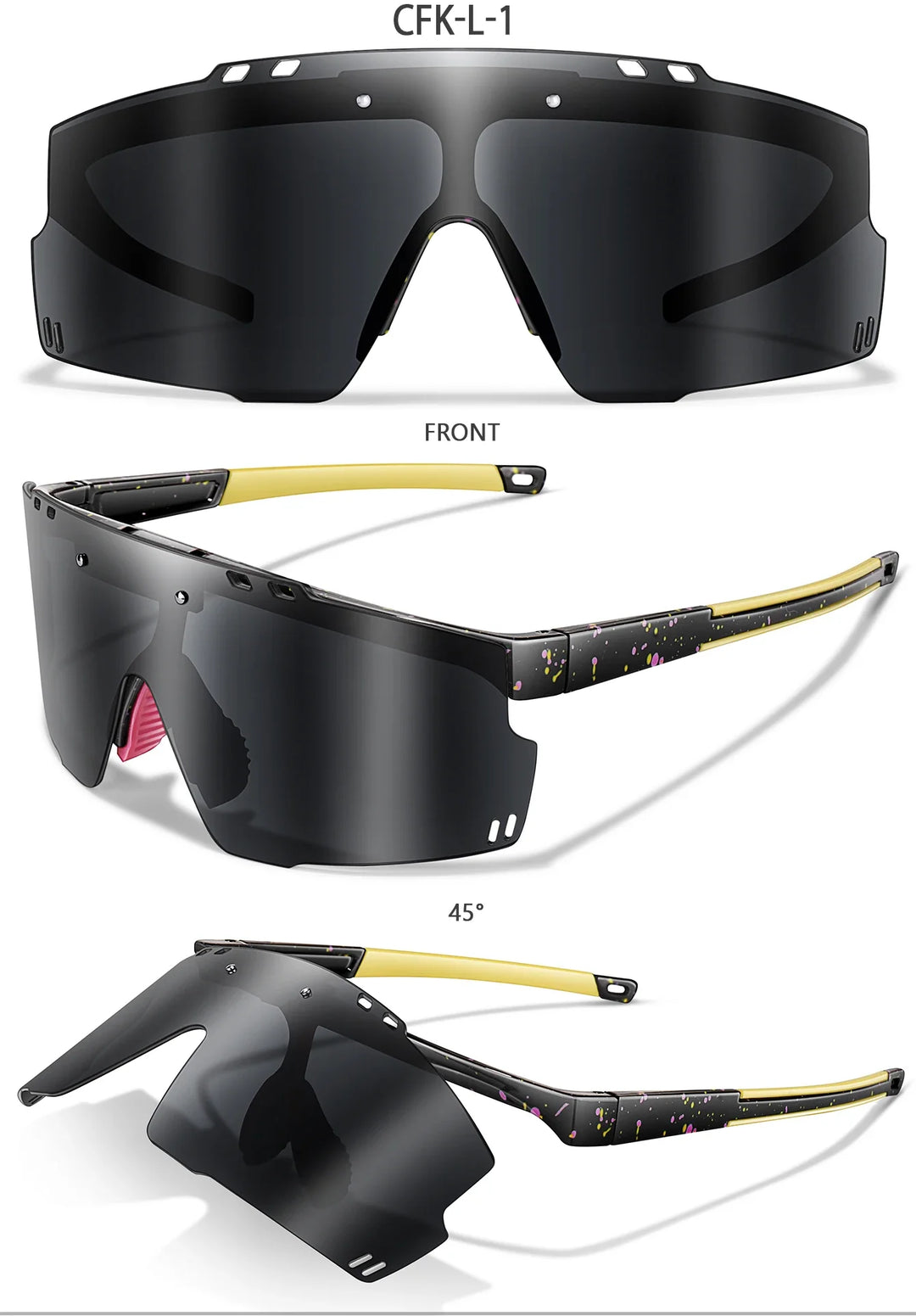 Lightweight unisex sports sunglasses – UV400 polycarbonate lenses, cycling, running, fishing