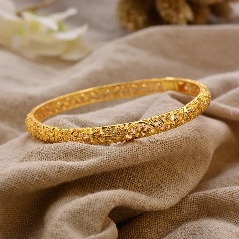 Gold Plated Bangles Luxury Arabic Wedding Bracelet