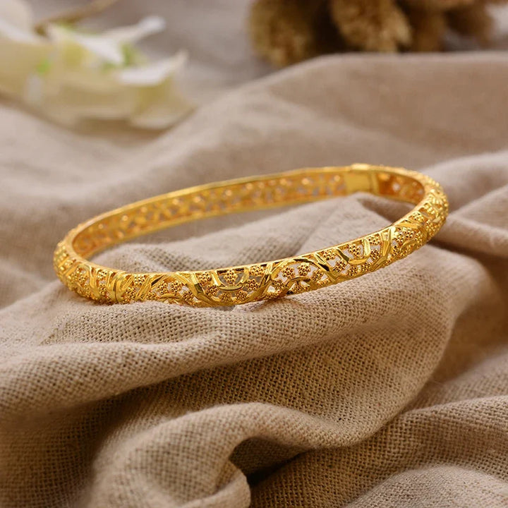 Gold Plated Bangles Luxury Arabic Wedding Bracelet