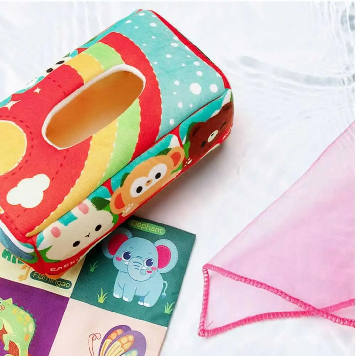 Montessori Cloth Tissue Box Toy Newborn Sensory Toys