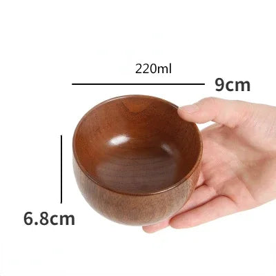 Jujube Wood Soup Bowls Solid Wooden Japanese Bowls
