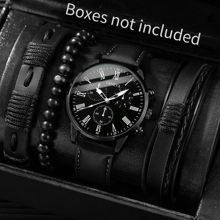 Quartz Watch And Bracelet Set Nylon Band Casual Gift