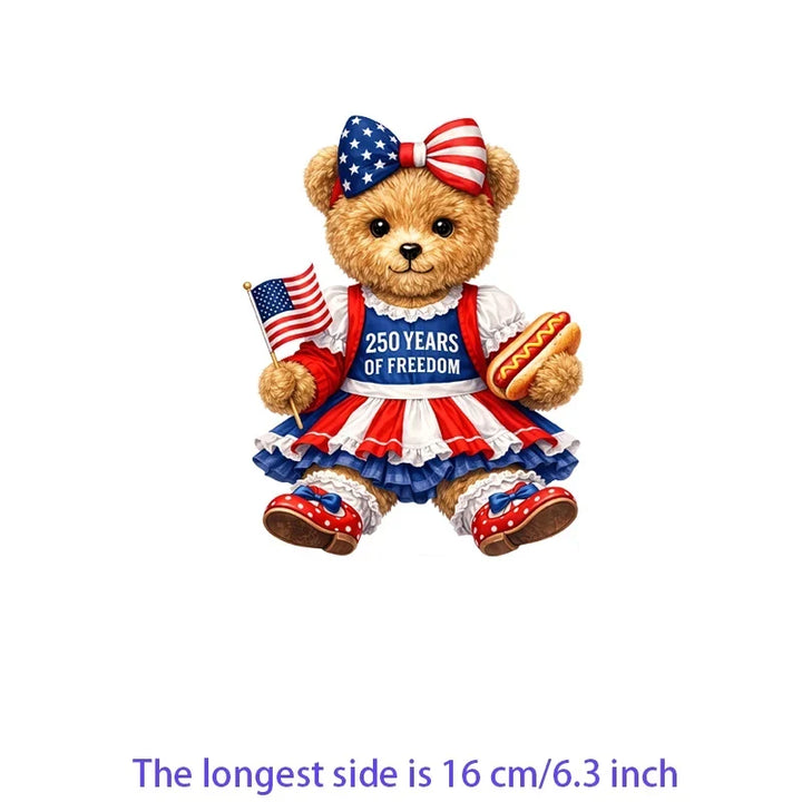 Iron On Patches USA Flag Bald Eagle Heat Transfer Set Patriotic 4th Of July DIY Clothing Decor 2026