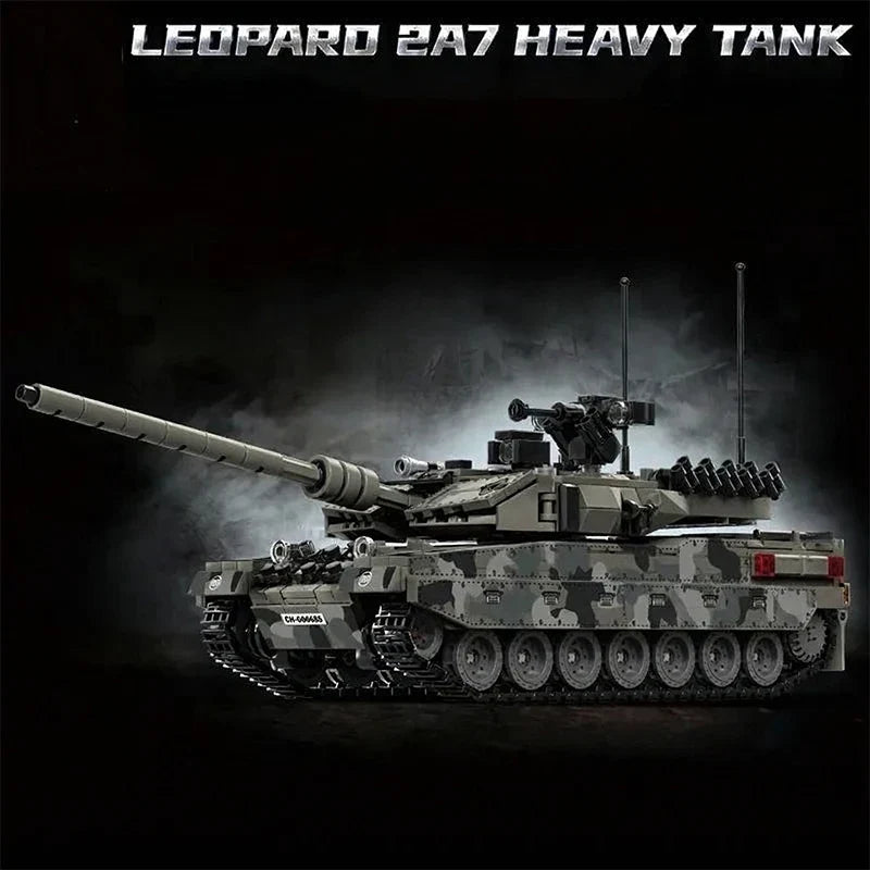 Military Tank Building Blocks Leopard 2A7 Model 1007 Pieces Camouflage Brick Set Fall 2026 Gift