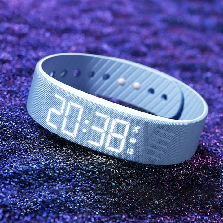 LED Digital Alarm Clock Bracelet Wristband Pedometer Waterproof Vibrating Alarm Summer 2026 Gift