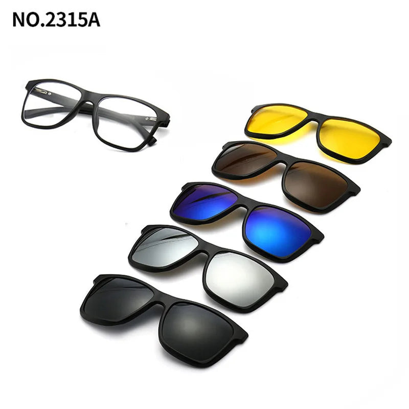 Magnetic Clip Sunglasses Interchangeable Lens Set 5 Lenses Polarized Prescription Ready Summer 2026 Gift