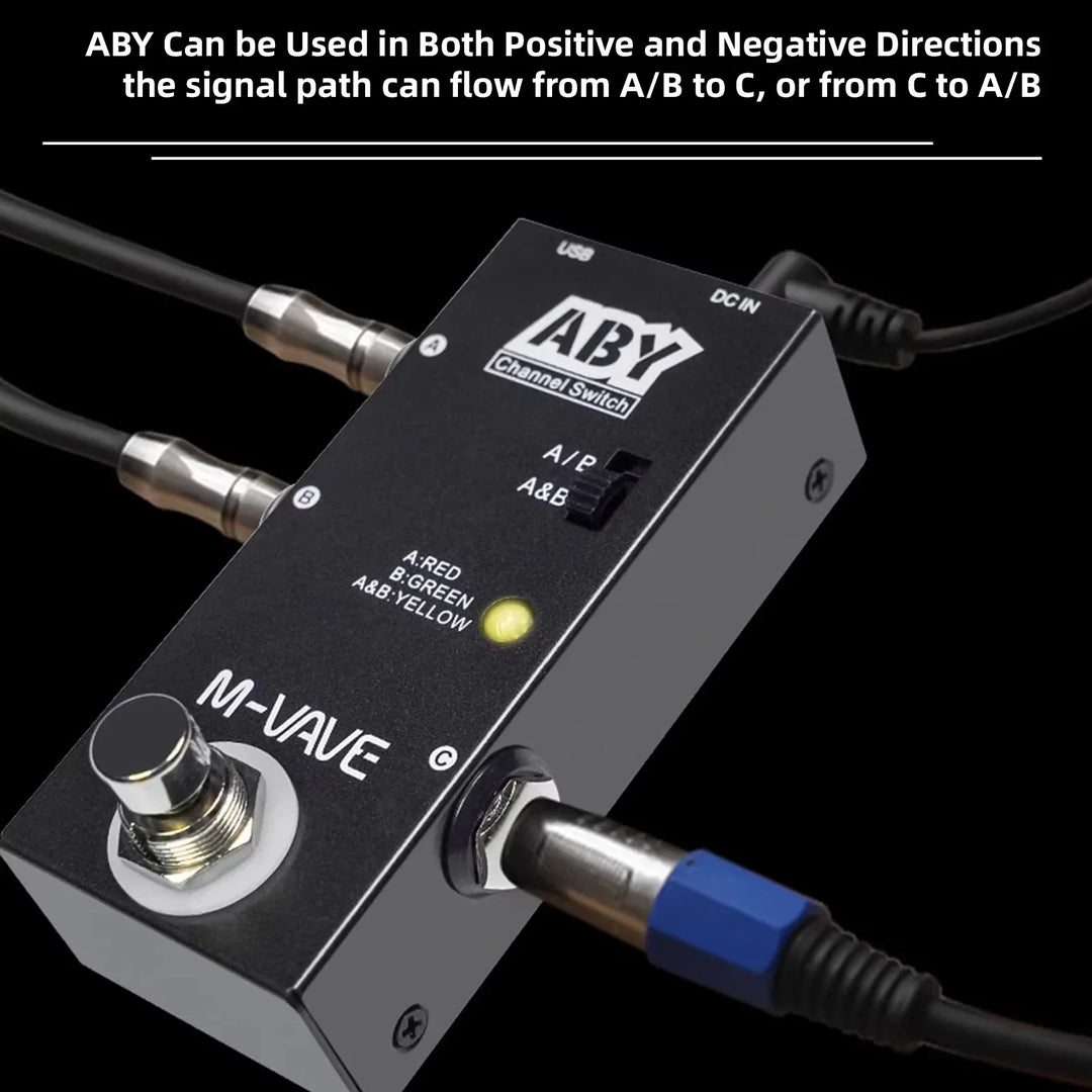 M-VAVE ABY Line Selector Pedal – True Bypass AB Box Mini Guitar Bass Channel Switch 2026